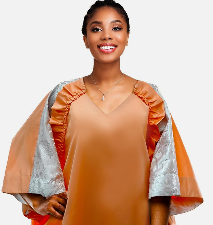 Kysha Boubou Dress in Peach