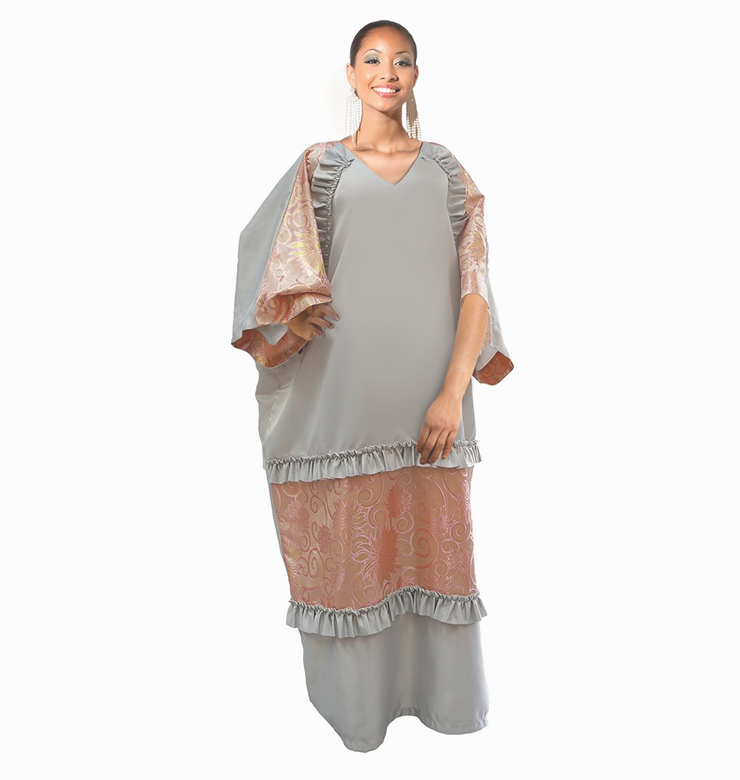 Kysha Boubou Dress in Grey