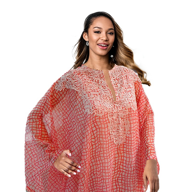 Dahlia Boubou Dress in Pink & White